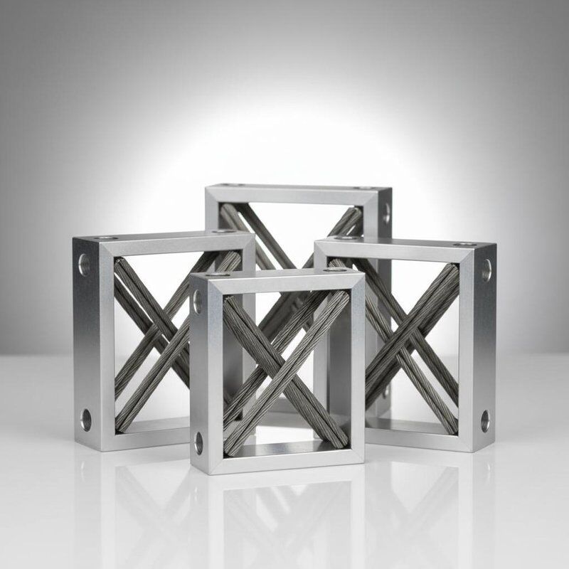 Isolador de corda de arame 100G resistente a choques com construção de aço inoxidável ou alumínio - ISO9001: 2015 Certificado de montagem de vibração