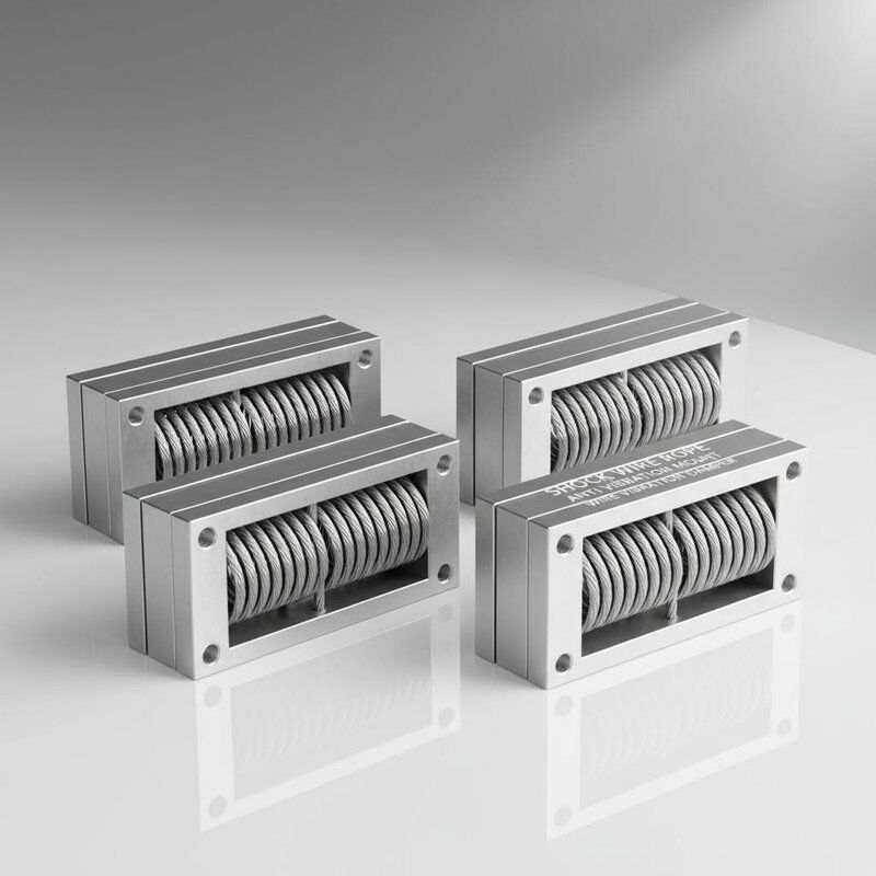 Isolador de cabo de aço inoxidável com carga estática máxima de 370 kg para amortecimento de choque e vibração marinha